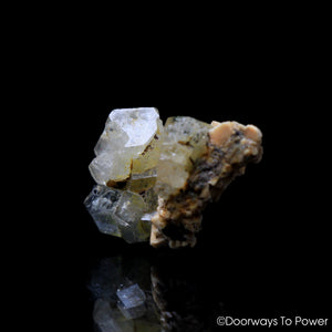 Golden Herderite & Phenacite Crystal Cluster Very Rare Specimen