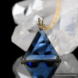 Star of David Vogel Triangle Crystal Pendant 14k