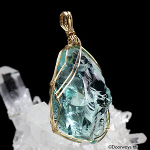 Aqua Serenity 'Atlantean Hologram' Andara Crystal Pendant 14k