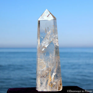 Exquisite Clear Quartz Manifest Spirit Isis Crystal Point w/ Rainbows