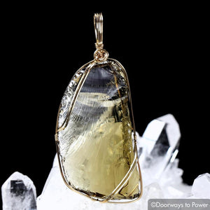 Celestial Gold Monatomic Andara Crystal Pendant 14k 'Grand Shift'