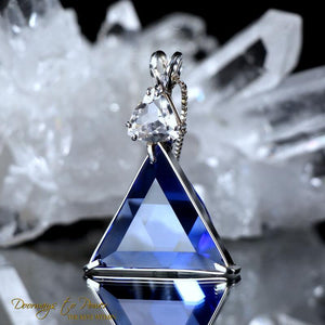 Siberian Blue Quartz Star of david Pendant with petalite