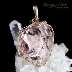 Arcturian StarSeed Pink Andara Crystal Pendant 14k