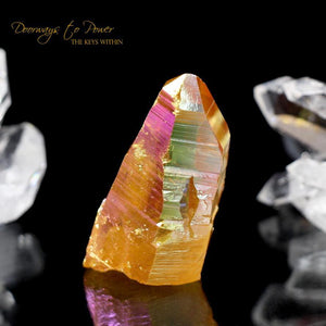 Golden Aura Lemurian Record Keeper Crystal