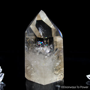 Golden Lemurian Rainbow Quartz Crystal