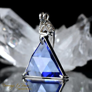 Siberian Blue Quartz Danburite Vogel Star of David Pendant