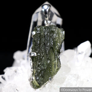 Moldavite Tektite Pendant & Synergy 12 Stone