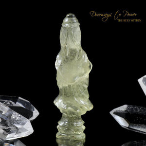 Libyan Desert Glass Kwan Yin Crystal Carving