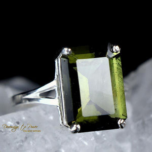 Moldavite Ring Sterling Silver
