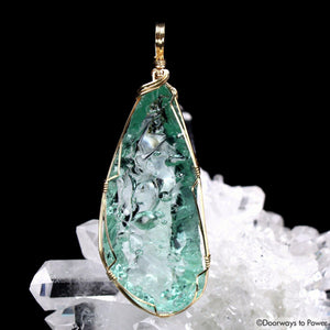 Ethereal Mint Andara Crystal Pendant 14k 'Sacred Resonance'