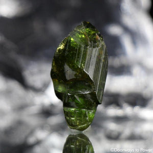 Green Tourmaline Crystal Skull Talisman Leandro
