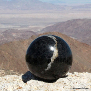 Shamanic 4.2" Black Tourmaline Quartz Energy Shield Crystal Sphere 4.8 lbs