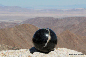 Shamanic 4.2" Black Tourmaline Quartz Energy Shield Crystal Sphere 4.8 lbs