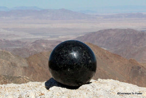 Shamanic 4.2" Black Tourmaline Quartz Energy Shield Crystal Sphere 4.8 lbs