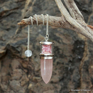 Rose quartz & Rhodochrosite pendulum A ++ Top Quality