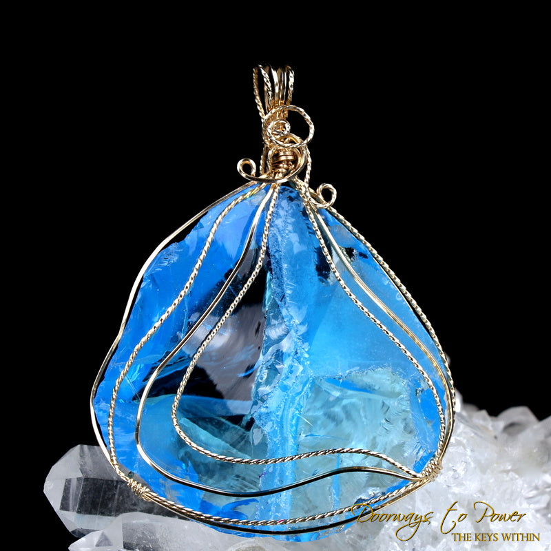 Oracle Eye Monatomic Andara Crystal Pendant 14k