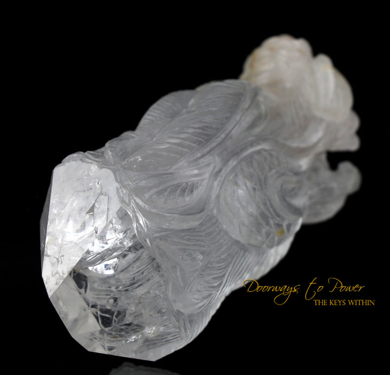 Powerful Lemurian Quartz Crystal Dragon Hand Carved