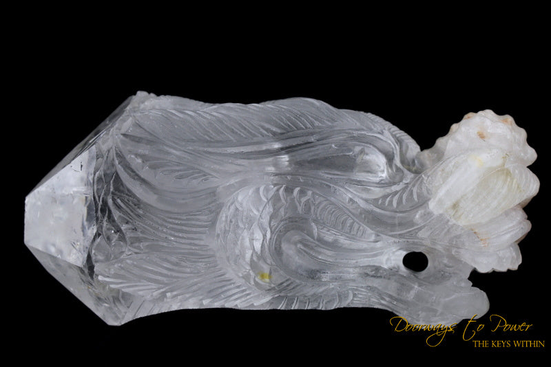 Powerful Lemurian Quartz Crystal Dragon Hand Carved