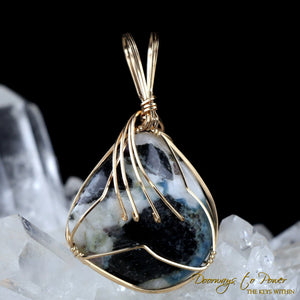 Phenacite Aquamarine Purple Fluorite Crystal Pendant 14k