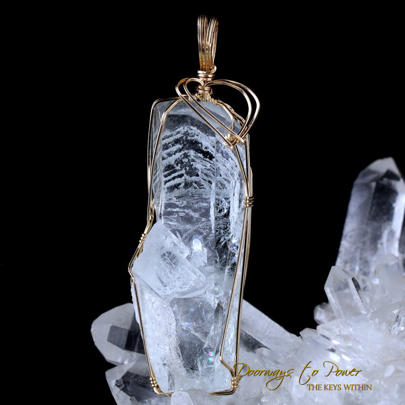 Aquamarine Crystal Pendant 14k