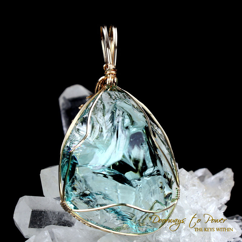 Aqua Serenity Andara Pendant 14k 'Atlantean Hologram' Ultra Rare 1995