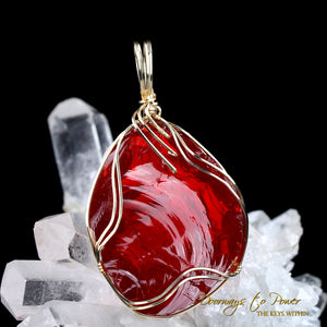 King Solomon Andara Crystal Pendant 14k 'Magic is Sacred' 1995