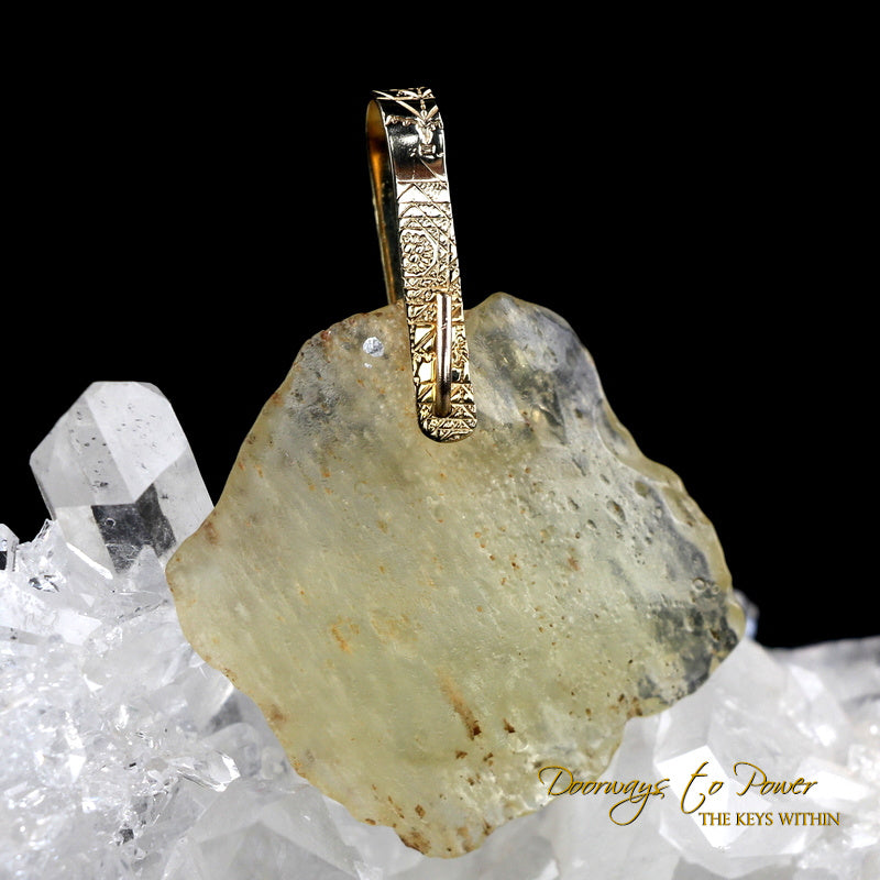 Libyan Gold tektite Pendant 14k