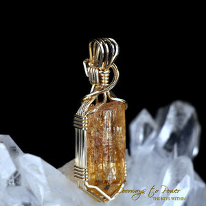 Imperial Gold Topaz Crystal Pendant 14k