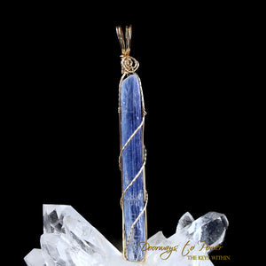 Blue Kyanite Crystal Pendant 14k