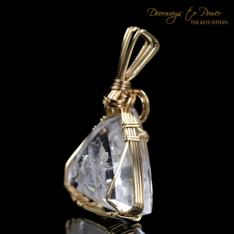 Era of Light Lemurian Manifestation Quartz Crystal Pendant 14k