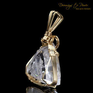 Era of Light Lemurian Manifestation Quartz Crystal Pendant 14k