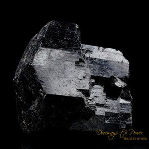 Black Tourmaline Etched Record Keeper Crystal Cannon 'Armor Grid' XL
