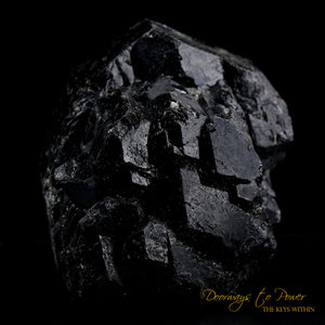Black Tourmaline Etched Record Keeper Crystal Cannon 'Armor Grid' XL