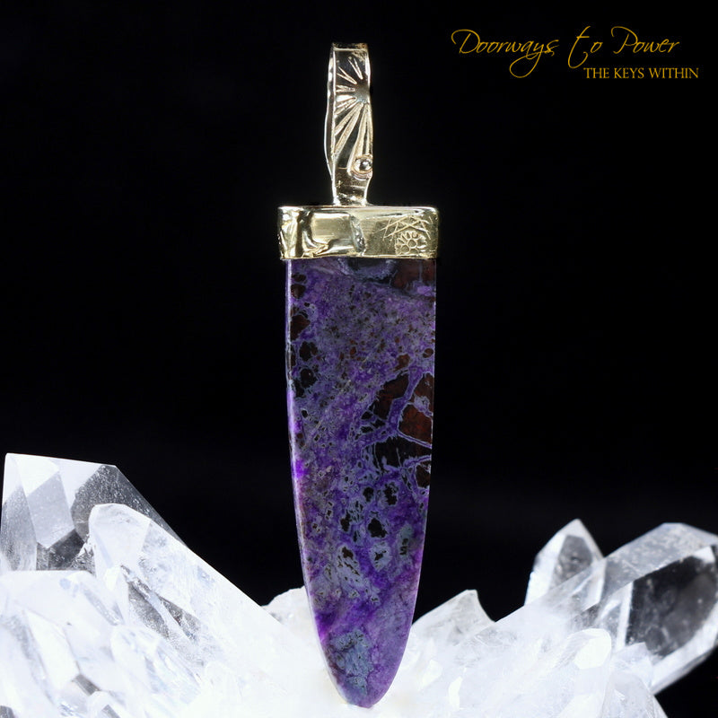 Sugilite Light Language Crystal Pendant™ 22k 'Beacon of Light'