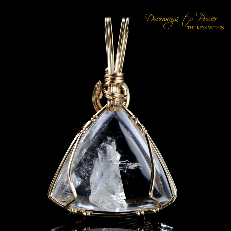 Era of Light Lemurian Manifestation Quartz Crystal Pendant 14k