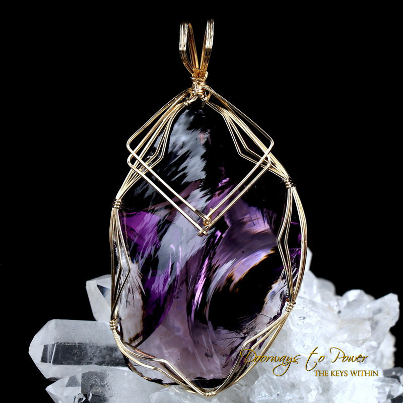 Merlin Purple Andara Pendant 'Alchemist' Between Worlds 14k