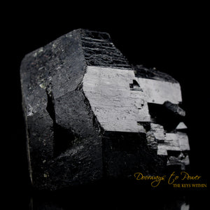 Black Tourmaline Etched Record Keeper Crystal Cannon 'Armor Grid' XL