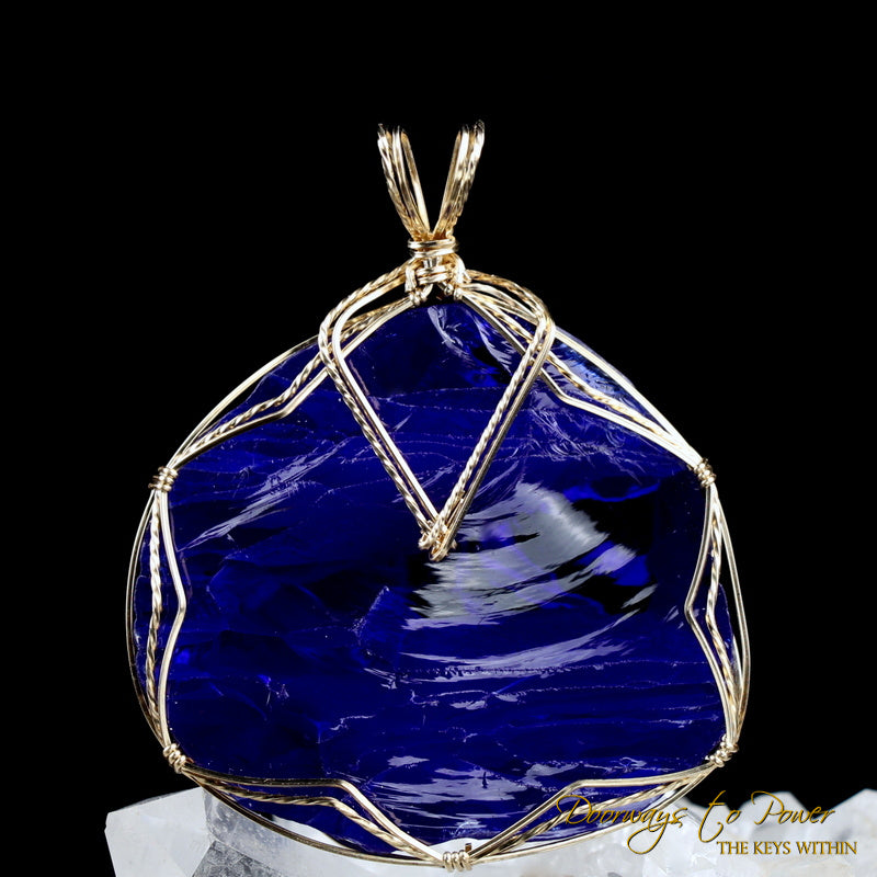 Tanzanite Fire Andara Crystal Pendant 14k 'L u M i N a R y'