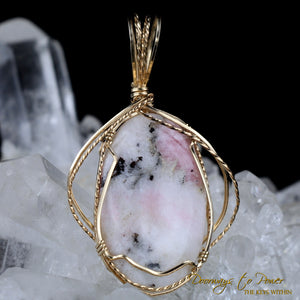 Tugtupite Crystal Pendant 14k