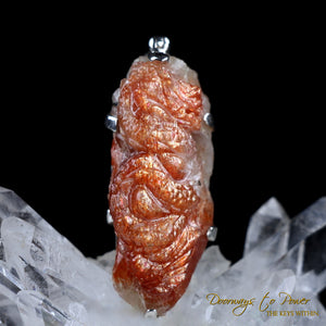 Sunstone Crystal Dragon Carving Talisman 'Pure Manifestation'