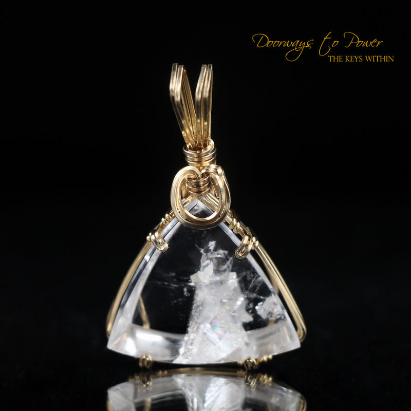 Era of Light Lemurian Manifestation Quartz Crystal Pendant 14k