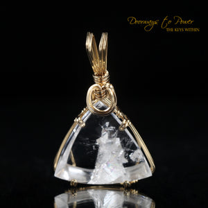 Era of Light Lemurian Manifestation Quartz Crystal Pendant 14k