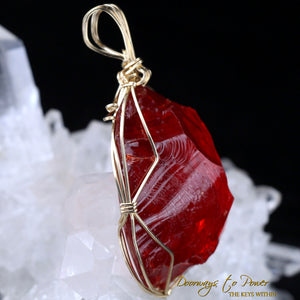 King Solomon Andara Crystal Pendant 14k 'Magic is Sacred' 1995
