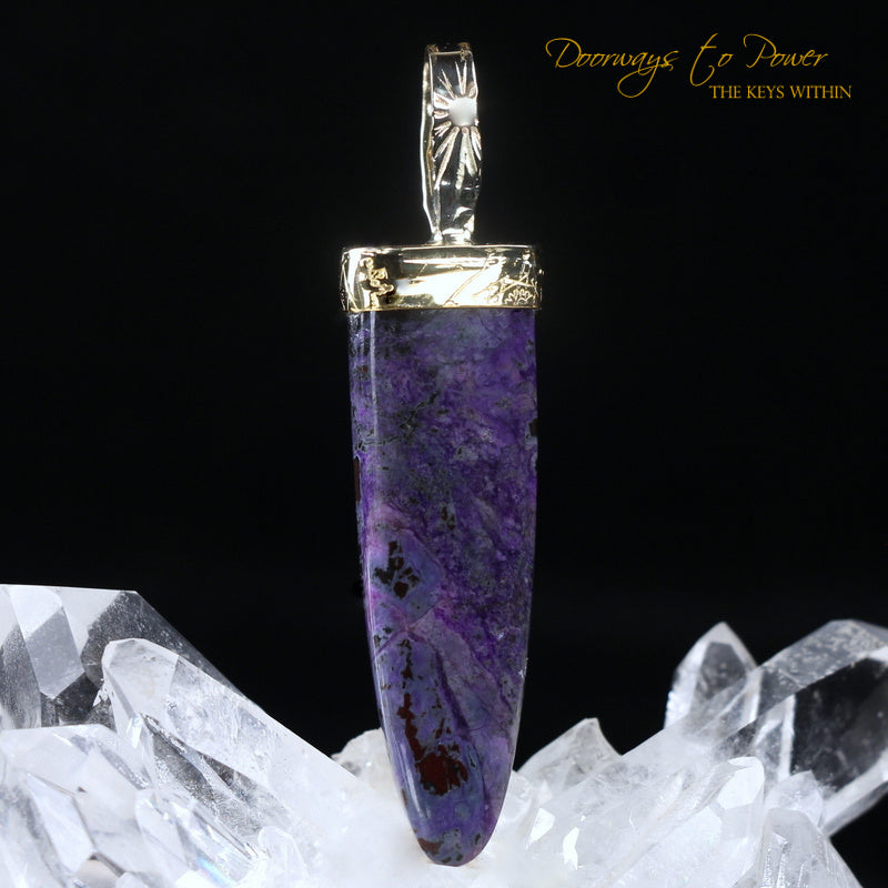 Sugilite Light Language Crystal Pendant™ 22k 'Beacon of Light'