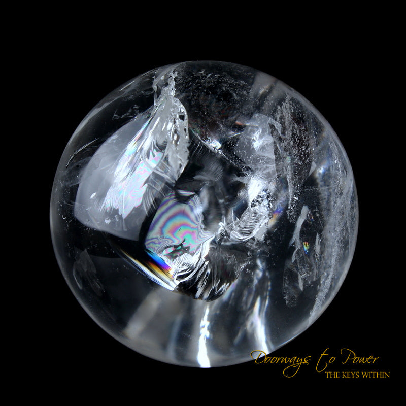 Lemurian Light Quartz Crystal Sphere 'Holographic Connection'