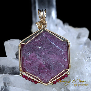 Ruby Crystal Pendant 14k