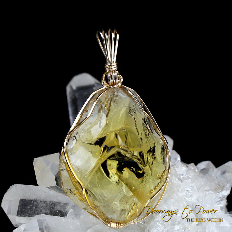 Dynamic Heliodor Andara Crystal Pendant 14k 'Divine Will'