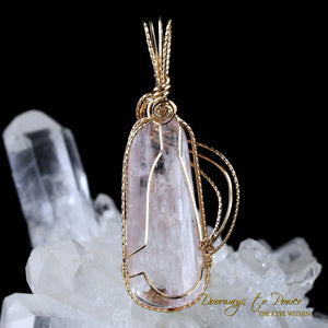 Pink Kunzite Crystal Pendant 14k