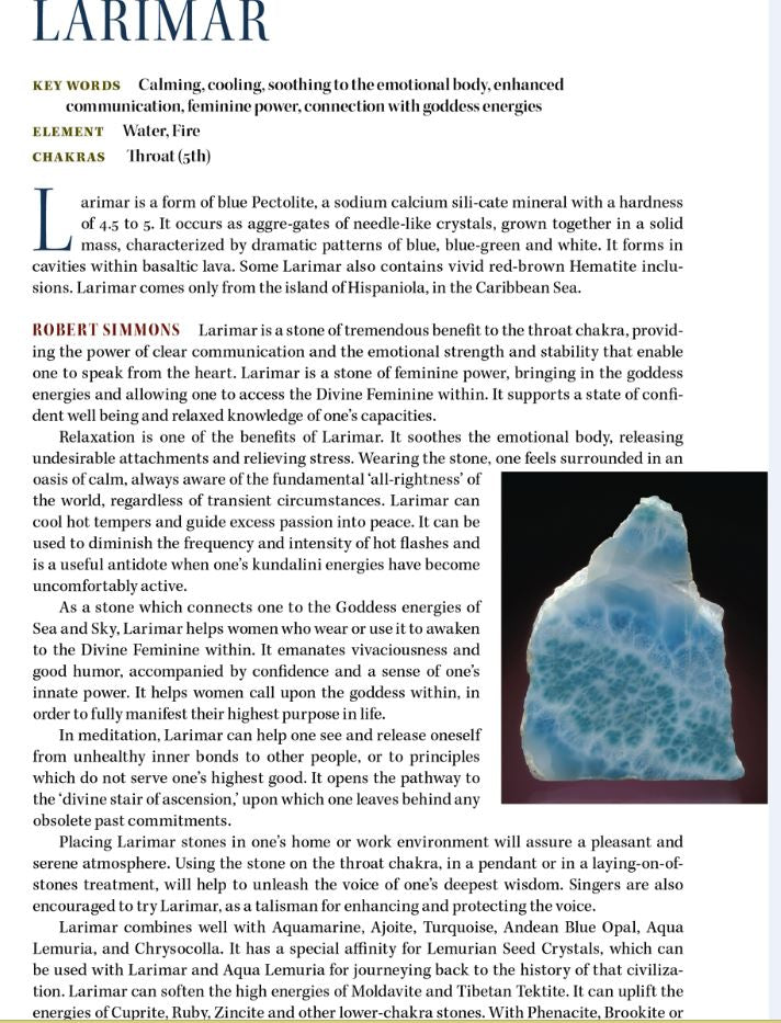 Larimar crystal properties