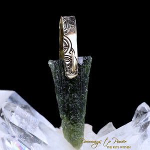 Moldavite Light Language Pendant 14k 